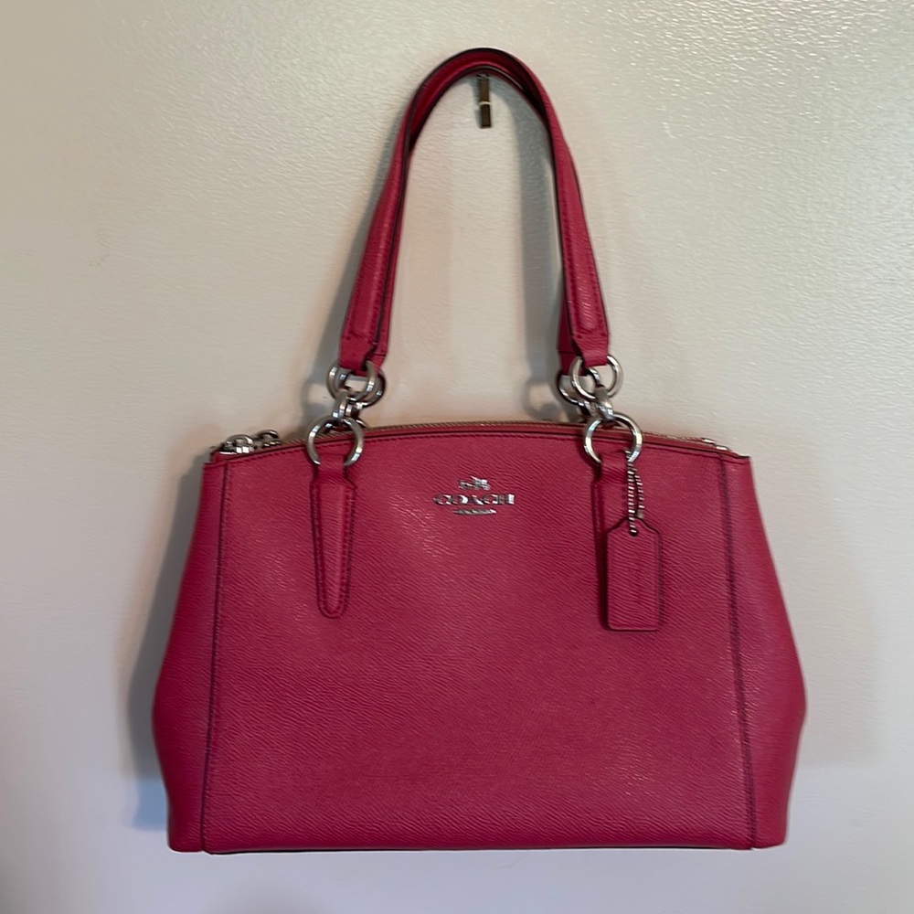 Coach purse with strap bright pink
